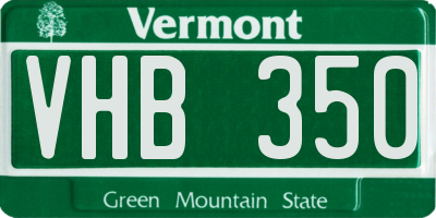 VT license plate VHB350