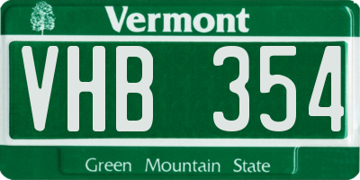 VT license plate VHB354