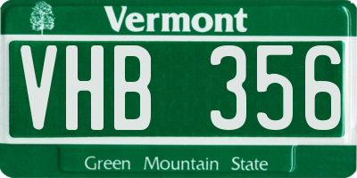 VT license plate VHB356