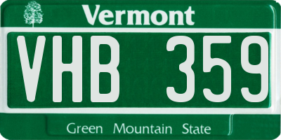 VT license plate VHB359