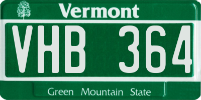 VT license plate VHB364