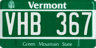 VT license plate VHB367
