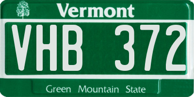 VT license plate VHB372