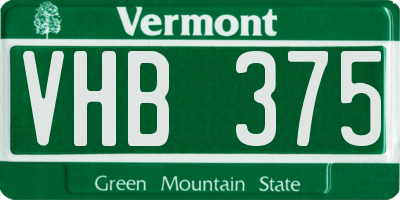 VT license plate VHB375