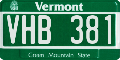 VT license plate VHB381
