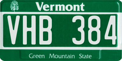 VT license plate VHB384