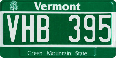 VT license plate VHB395