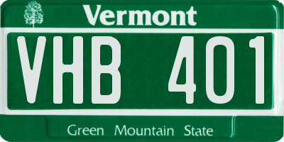 VT license plate VHB401