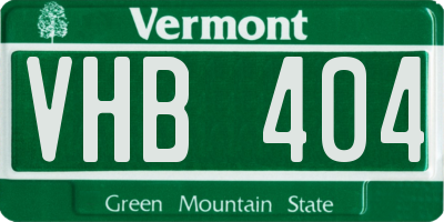 VT license plate VHB404