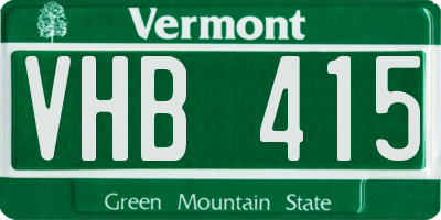 VT license plate VHB415