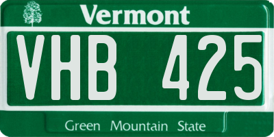 VT license plate VHB425