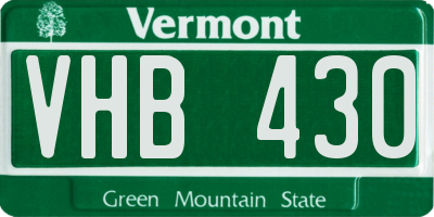 VT license plate VHB430