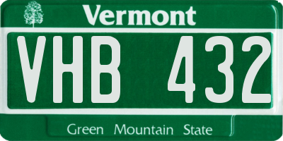 VT license plate VHB432