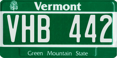 VT license plate VHB442