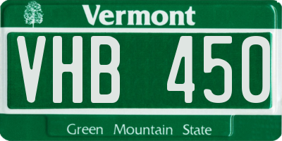VT license plate VHB450