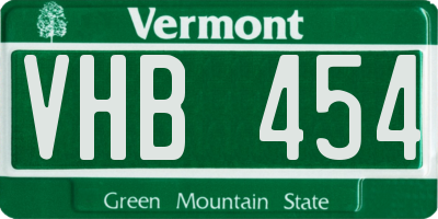 VT license plate VHB454