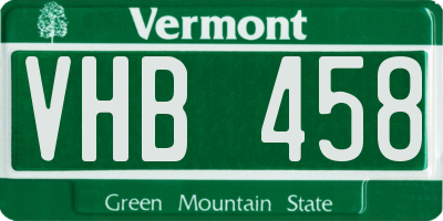 VT license plate VHB458