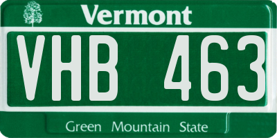 VT license plate VHB463