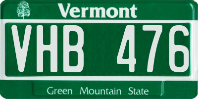 VT license plate VHB476