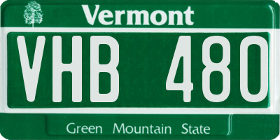 VT license plate VHB480
