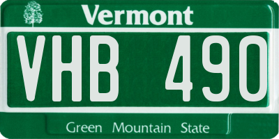 VT license plate VHB490