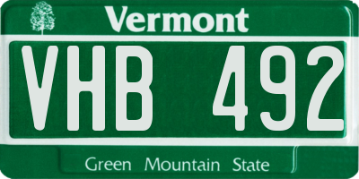 VT license plate VHB492