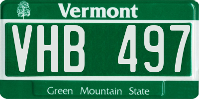 VT license plate VHB497