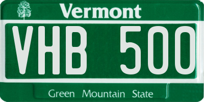 VT license plate VHB500