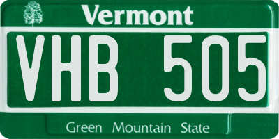 VT license plate VHB505
