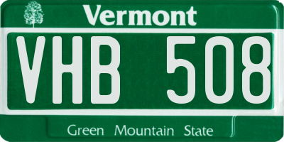 VT license plate VHB508