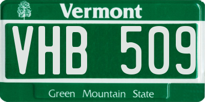 VT license plate VHB509