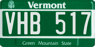 VT license plate VHB517