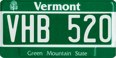 VT license plate VHB520
