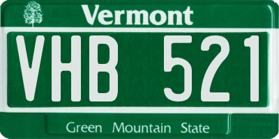 VT license plate VHB521