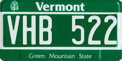 VT license plate VHB522