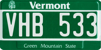 VT license plate VHB533
