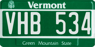 VT license plate VHB534