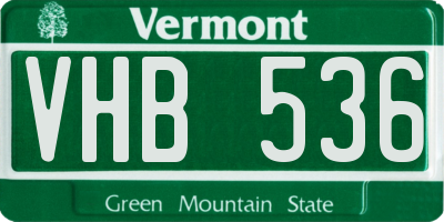 VT license plate VHB536