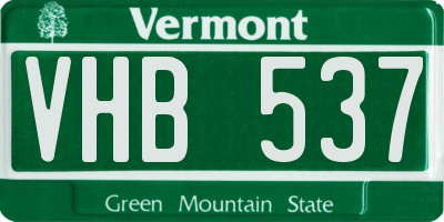 VT license plate VHB537