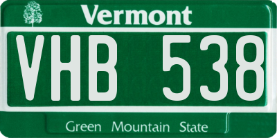 VT license plate VHB538