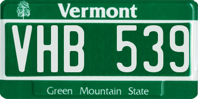 VT license plate VHB539
