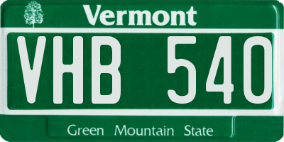 VT license plate VHB540