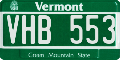 VT license plate VHB553