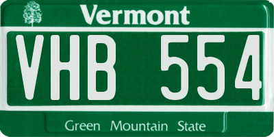 VT license plate VHB554