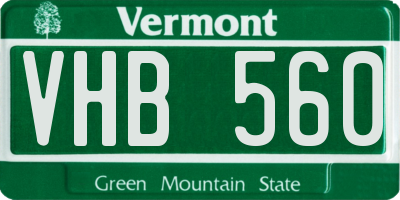 VT license plate VHB560