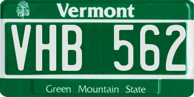 VT license plate VHB562