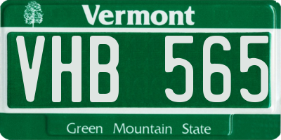 VT license plate VHB565