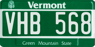 VT license plate VHB568