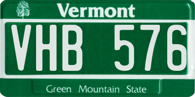 VT license plate VHB576
