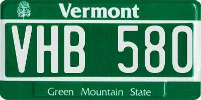 VT license plate VHB580